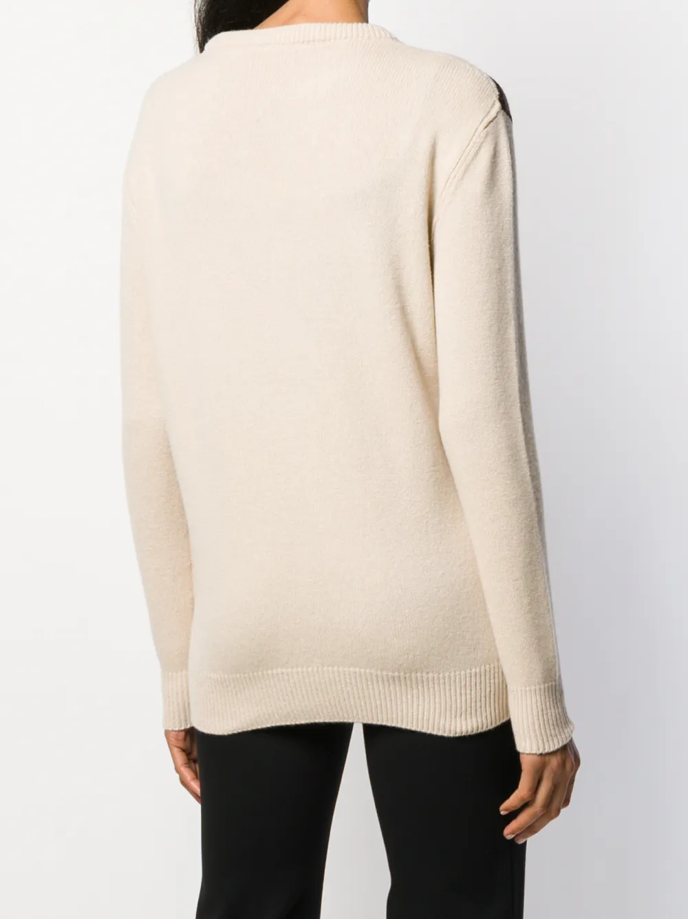 Alberta Ferretti Intarsia gebreide trui Beige