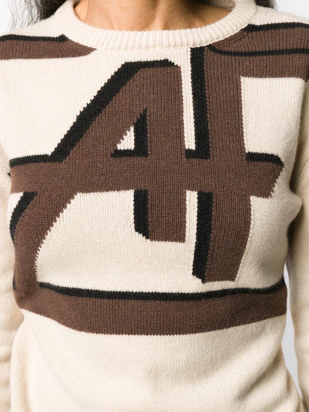 Alberta Ferretti Intarsia gebreide trui Beige