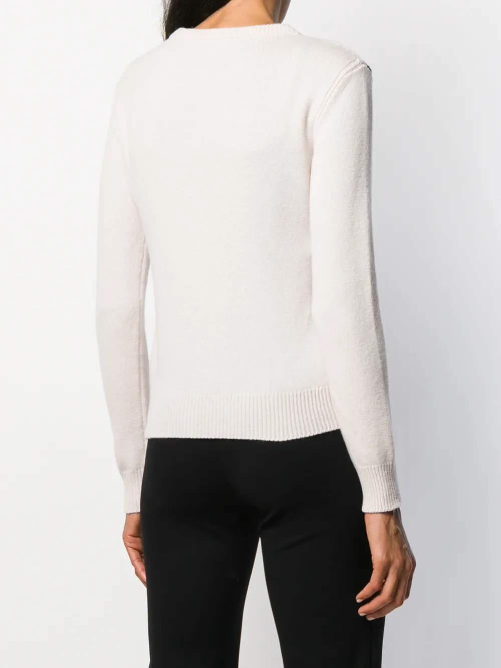 Alberta Ferretti Intarsia gebreide trui Wit