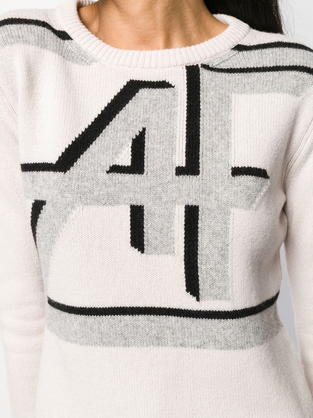 Alberta Ferretti Intarsia gebreide trui Wit