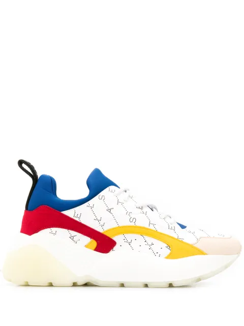 Click to view more detailed imagery on our partner's website Stella Mccartney 'Eclypse' Monogram Print Colourblock Platform Sneakers In 9035