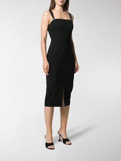 TOM FORD leather straps fitted dress black | MODES