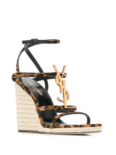 SAINT LAURENT CASSANDRA 105 WEDGE SANDALS