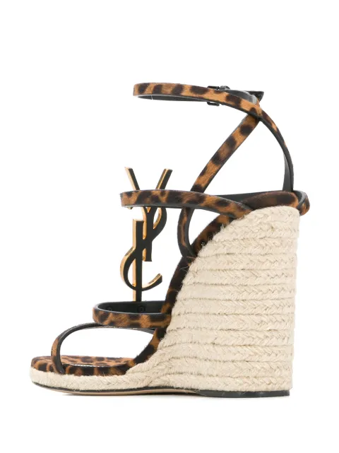 SAINT LAURENT CASSANDRA 105 WEDGE SANDALS