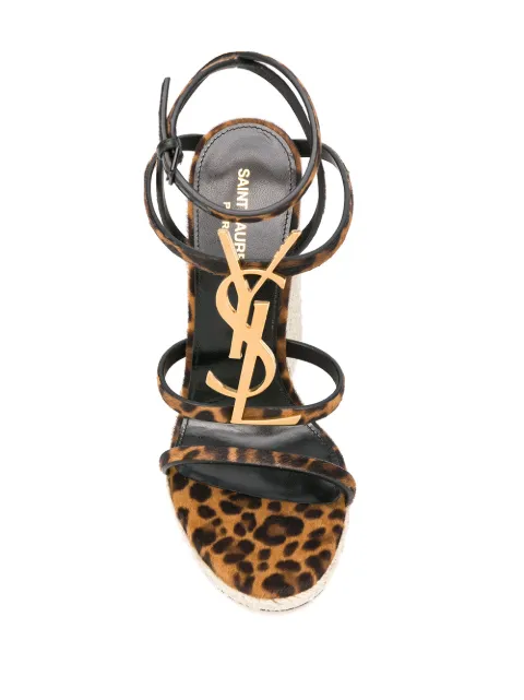 SAINT LAURENT CASSANDRA 105 WEDGE SANDALS