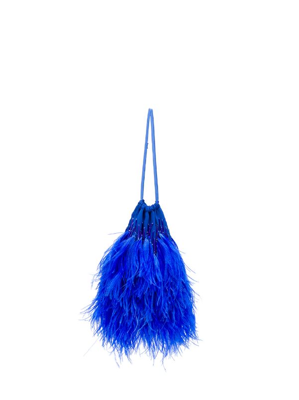 blue feather bag