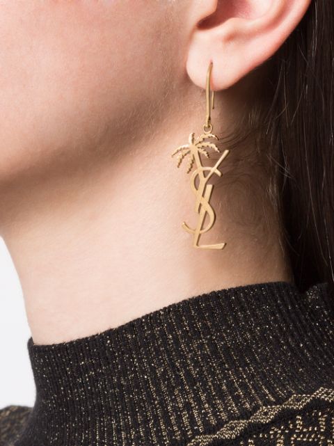 Ysl monogram on sale palm earrings