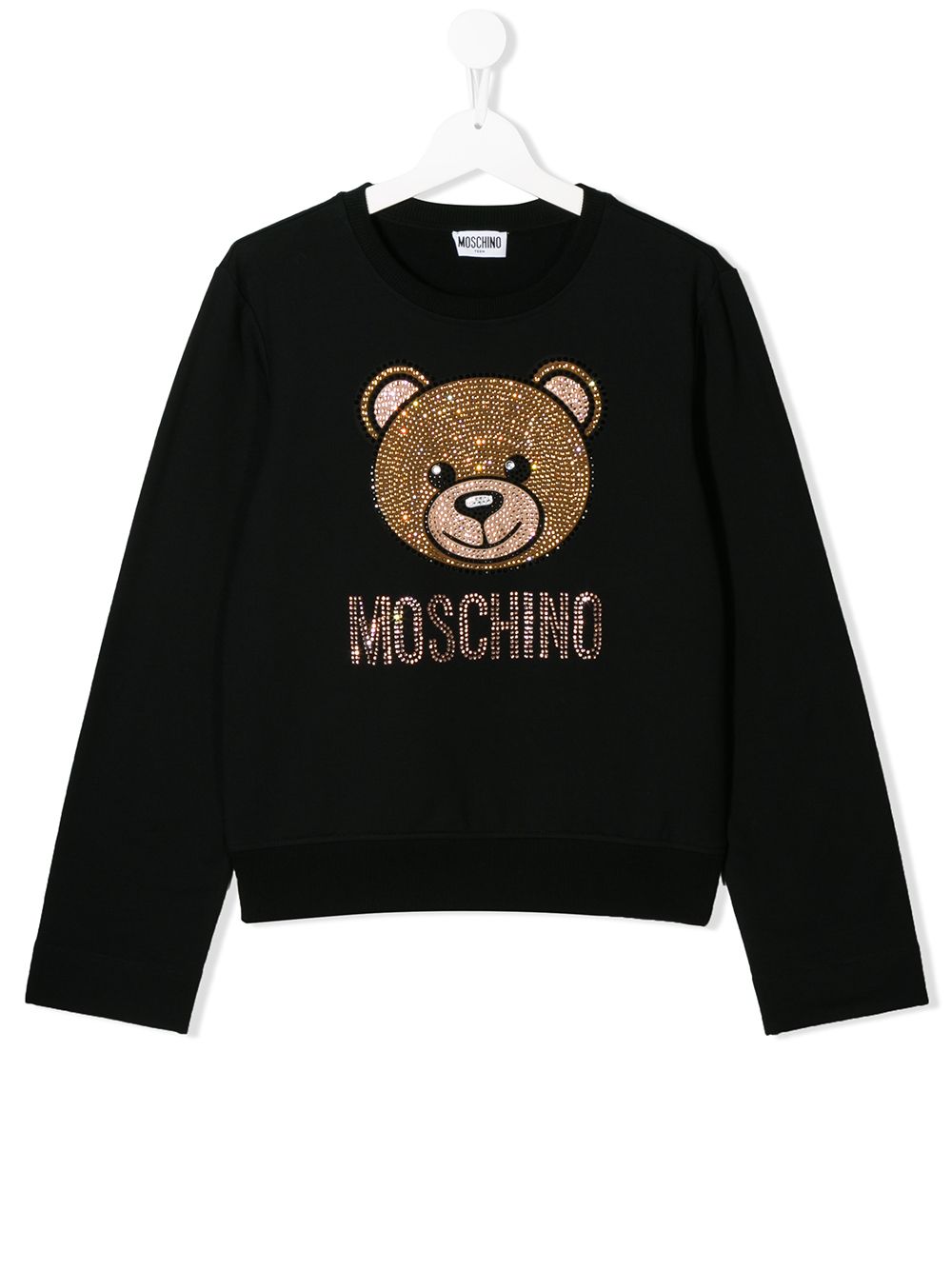 фото Moschino Kids толстовка с кристаллами