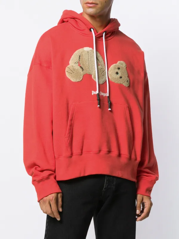 palm angels red hoodie