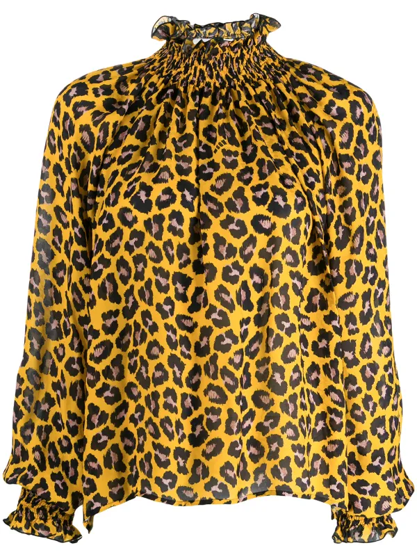 yellow leopard blouse