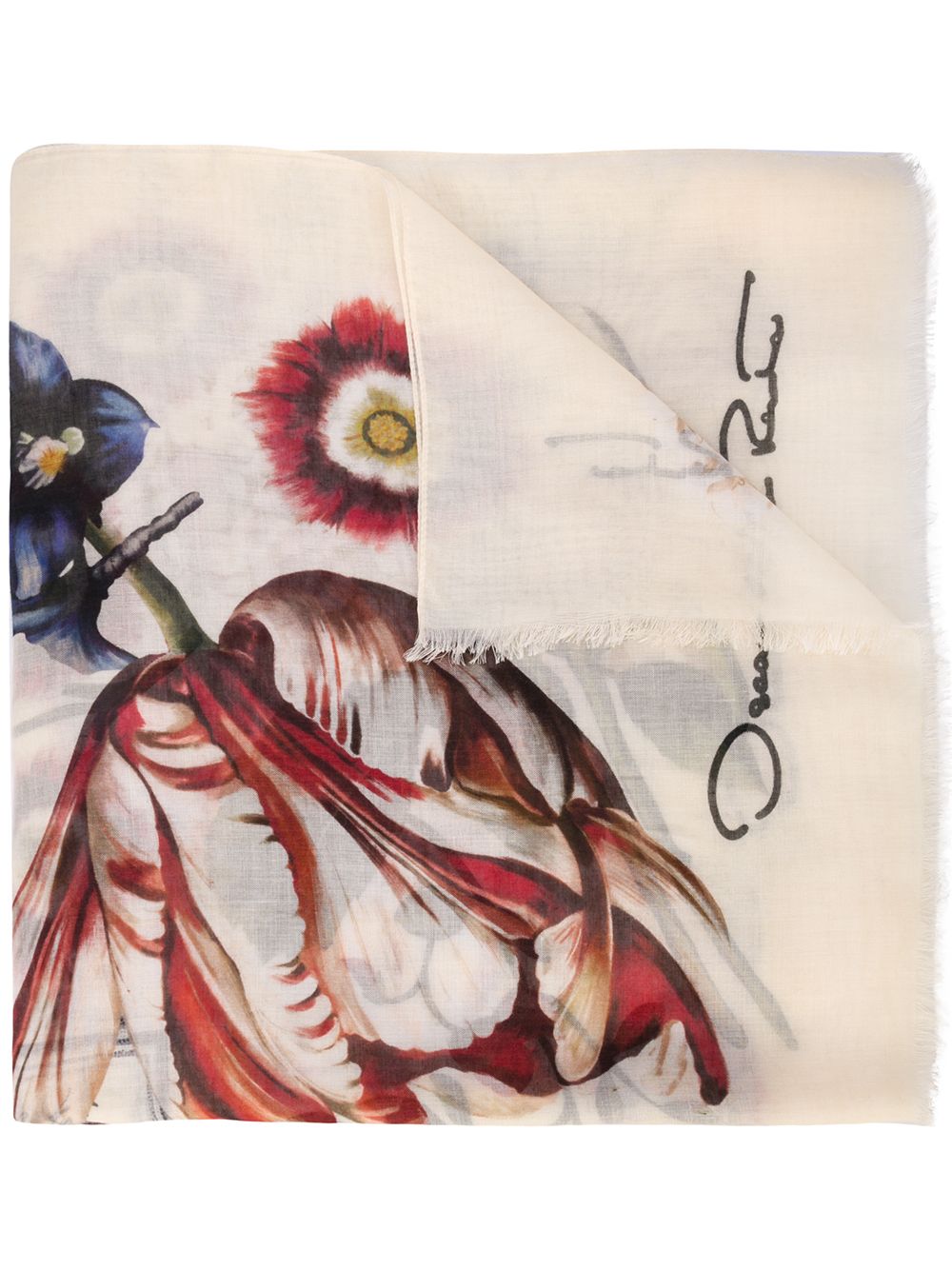фото Oscar de la renta платок с цветочным принтом