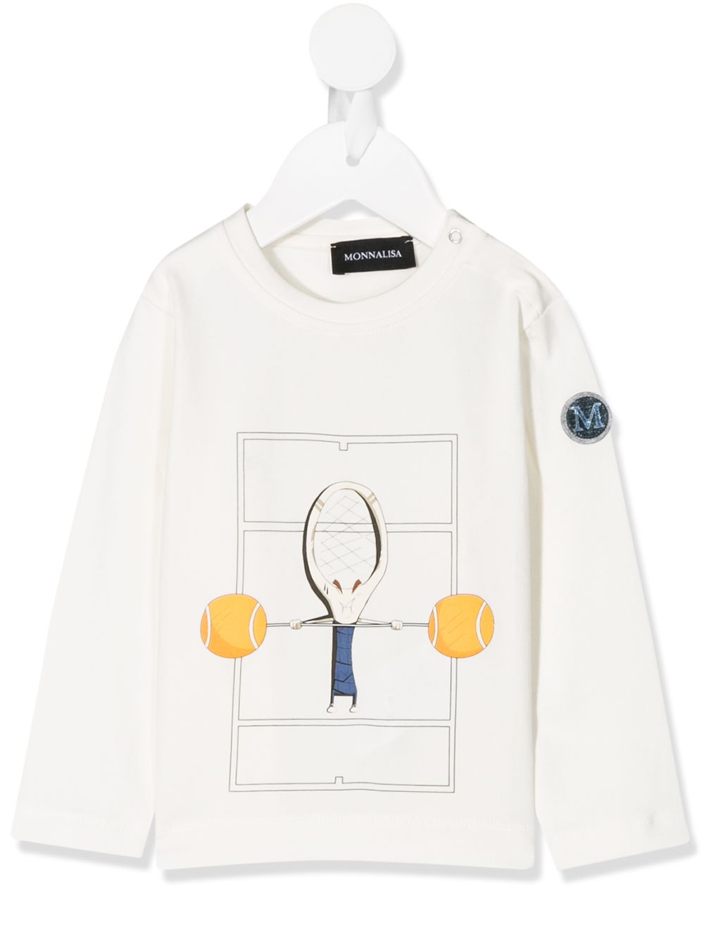Monnalisa Babies' Tennis Print T-shirt In White