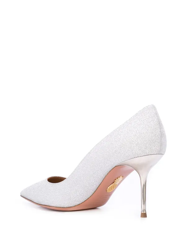 glitter pointed toe pumps