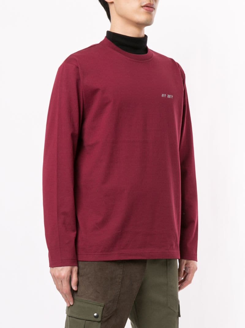 Shop Off Duty Wavy Logo Long-sleeved T-shirt In Red