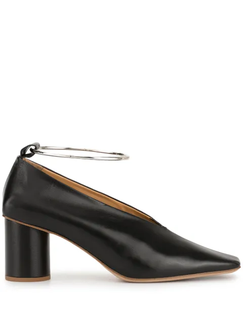 JIL SANDER METALLIC ANKLE CUFF PUMPS