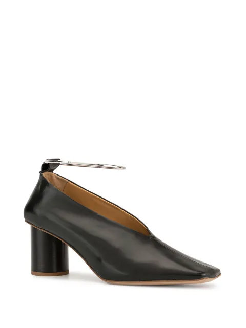JIL SANDER METALLIC ANKLE CUFF PUMPS