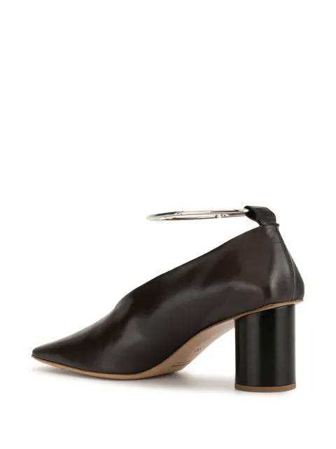 JIL SANDER METALLIC ANKLE CUFF PUMPS