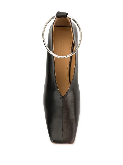 JIL SANDER METALLIC ANKLE CUFF PUMPS