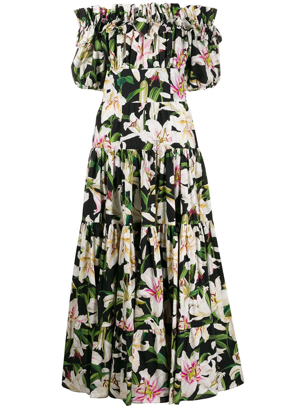 фото Dolce & gabbana платье макси с цветочным принтом