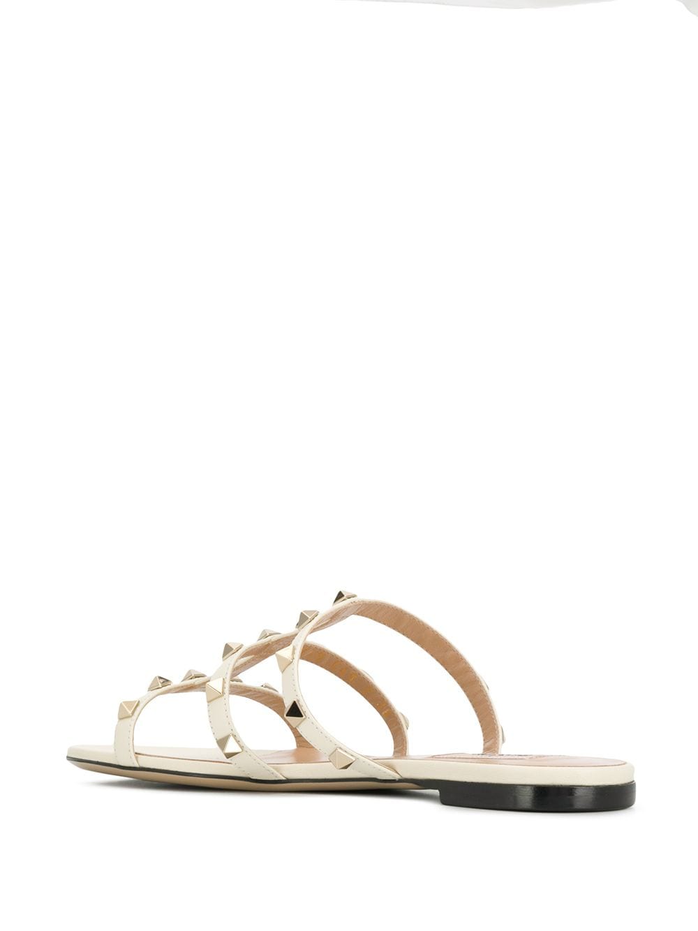 VALENTINO VALENTINO GARAVANI ROCKSTUD FLAT SANDALS - 白色