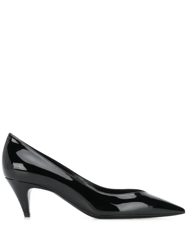 black pointed toe pumps