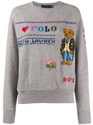 polo bear embroidered hoodie