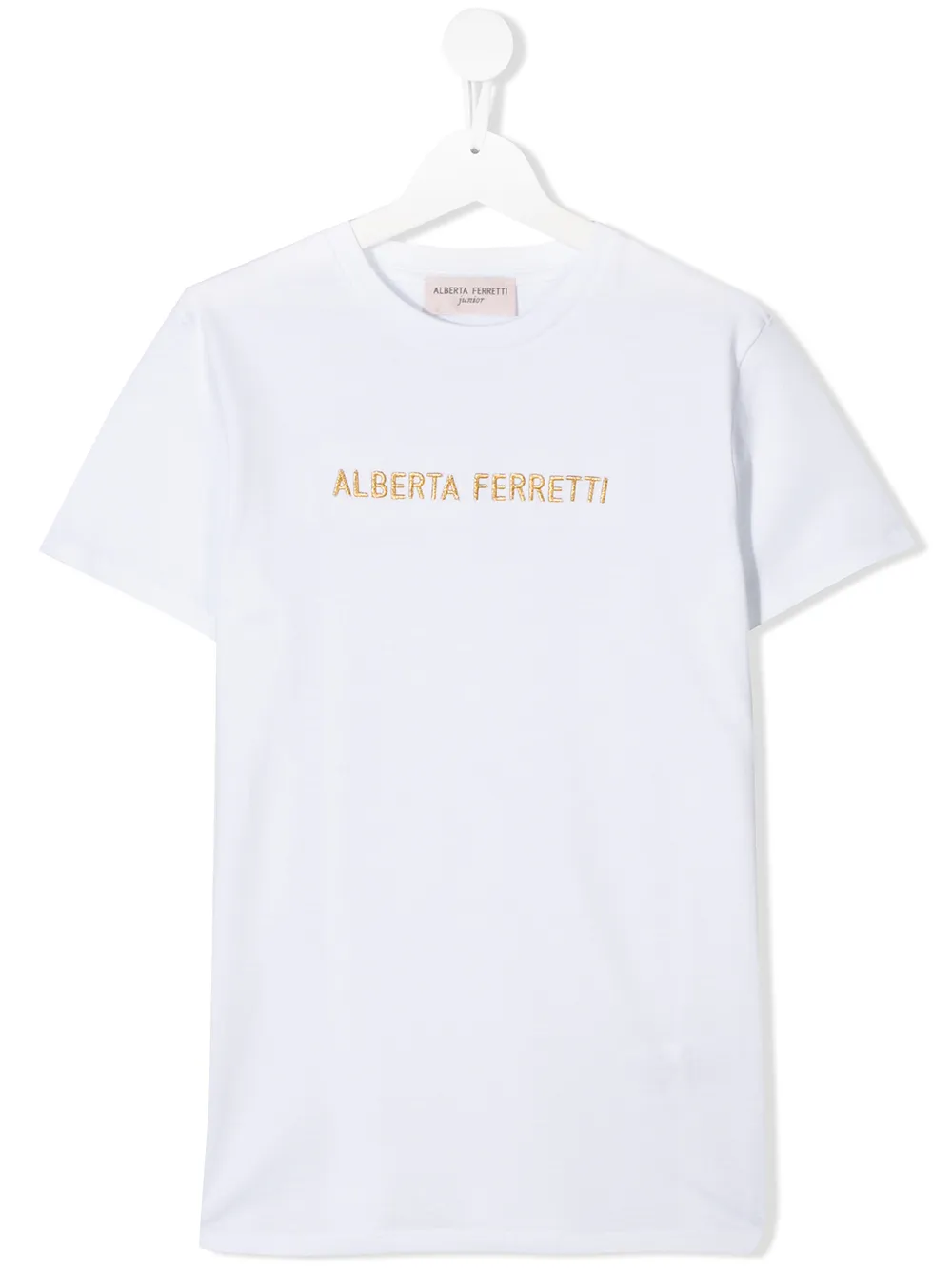 Alberta Ferretti Kids футболка с вышитым логотипом Alberta Ferretti Kids футболка с вышитым логотипом
