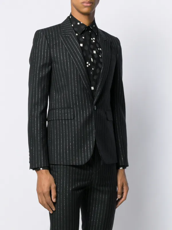 Saint Laurent Metallic Stripes Blazer | Black | FARFETCH Saint Laurent Metallic Stripes Blazer | Black | FARFETCH