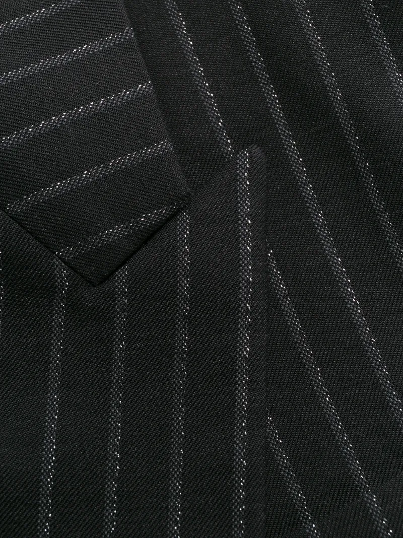 Saint Laurent Metallic Stripes Blazer In Black