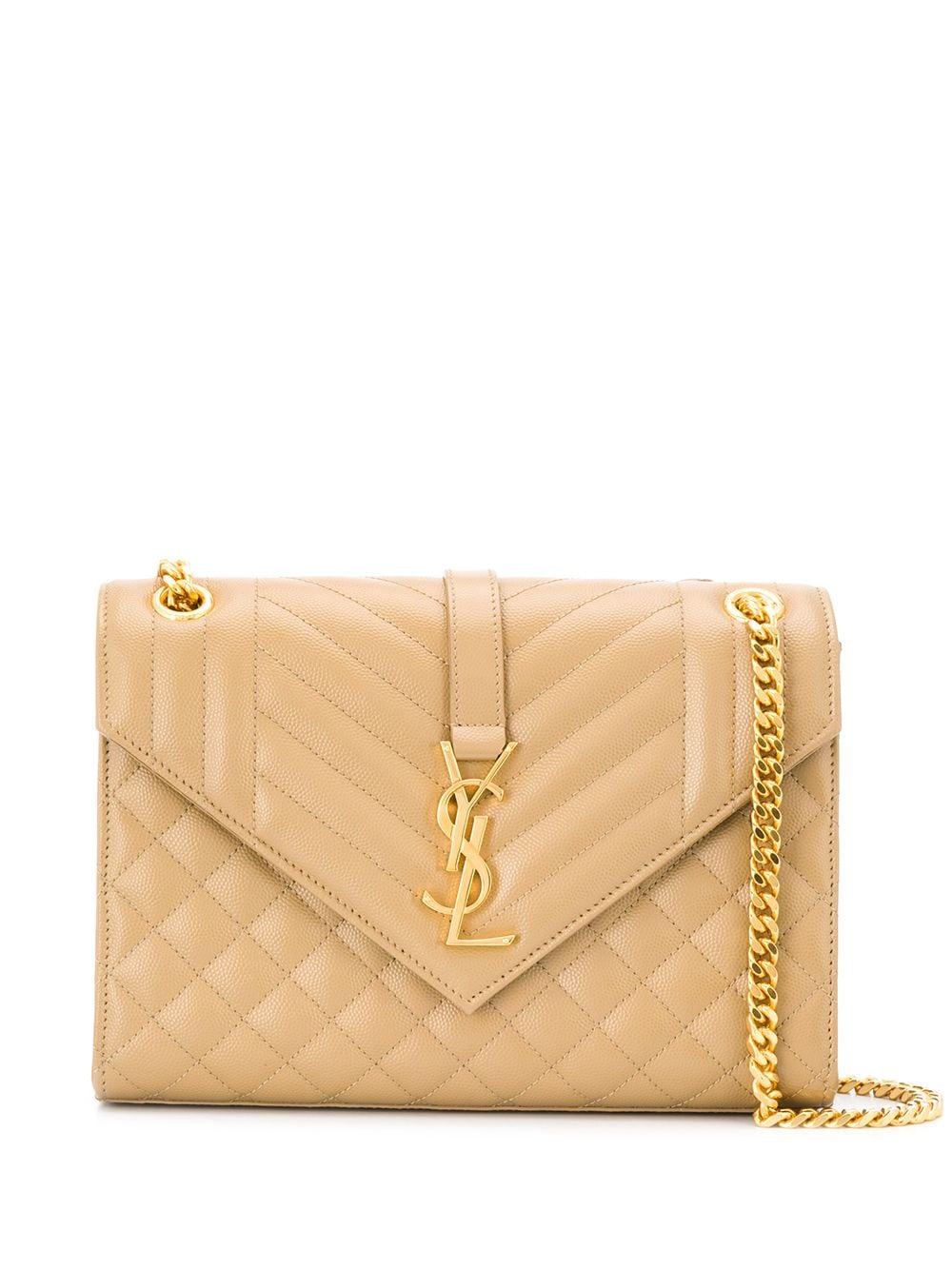 Saint Laurent Envelope Medium Shoulder Bag In Neutrals