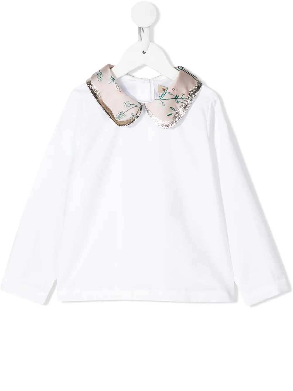 blouse à col contrastant