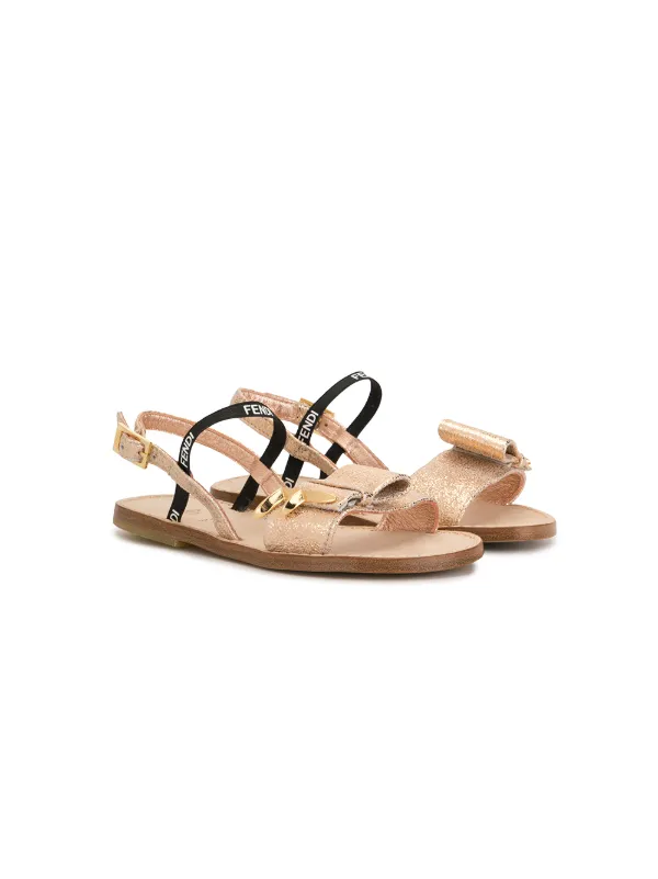 fendi gold sandals