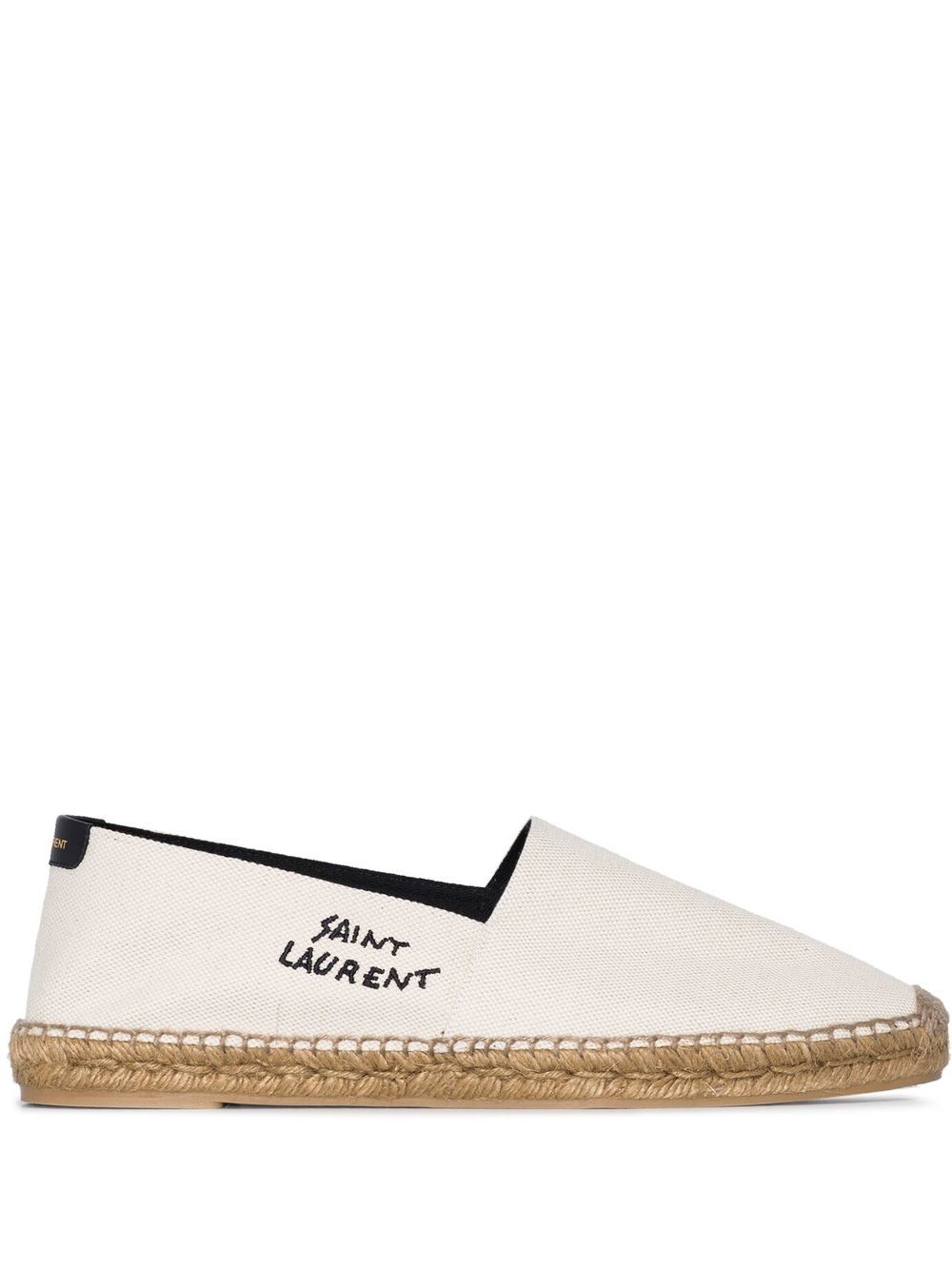 Saint Laurent logo-embroidered espadrilles - Neutrals