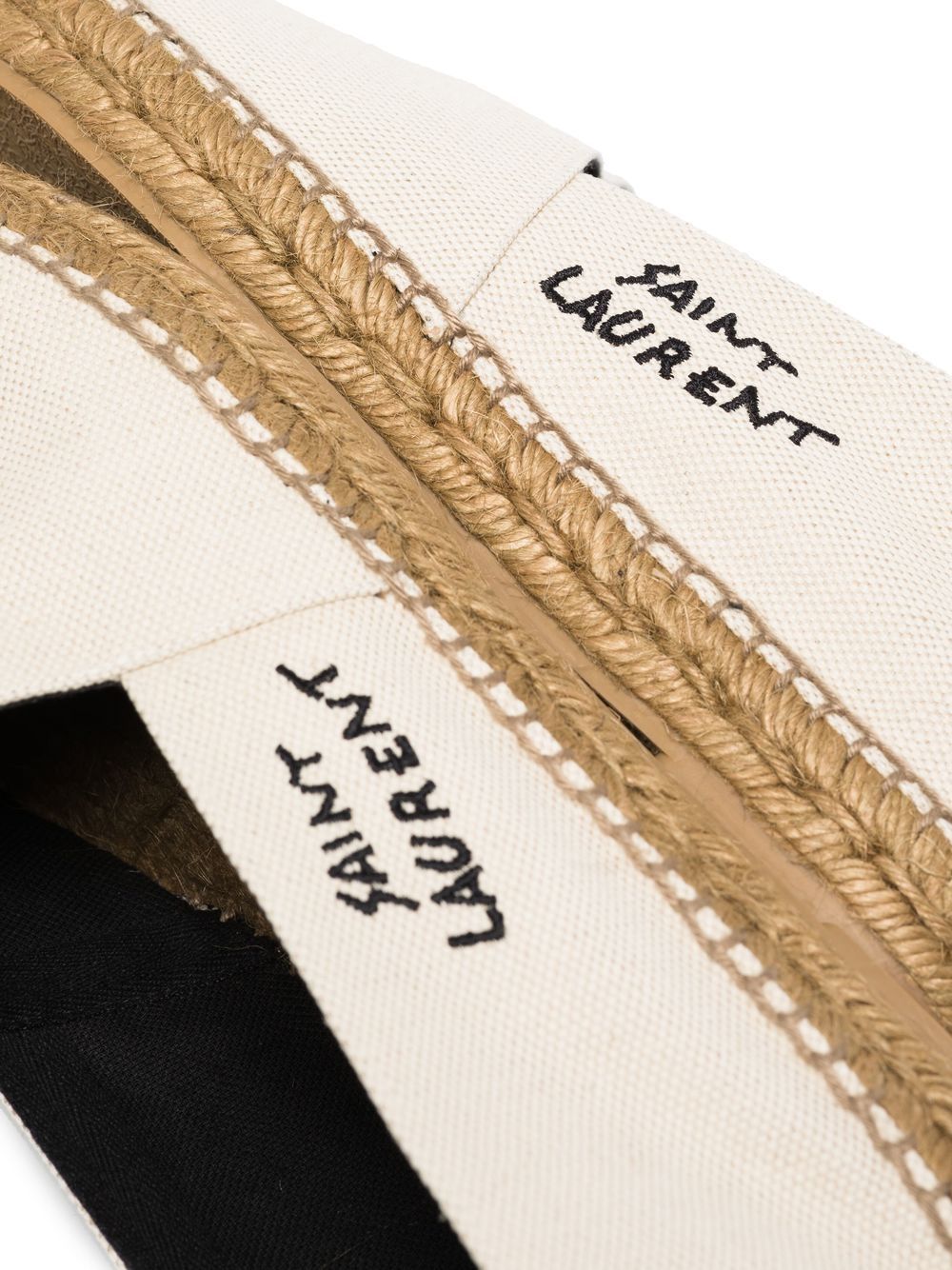 Saint Laurent logo-embroidered espadrilles - Neutrals