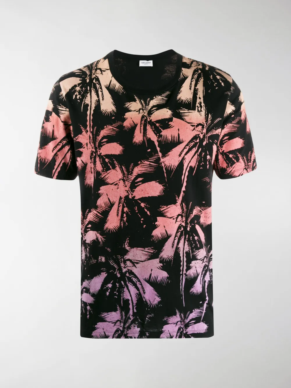 SAINT LAURENT PALM TREE PRINT T-SHIRT,604454YBOZ214338467