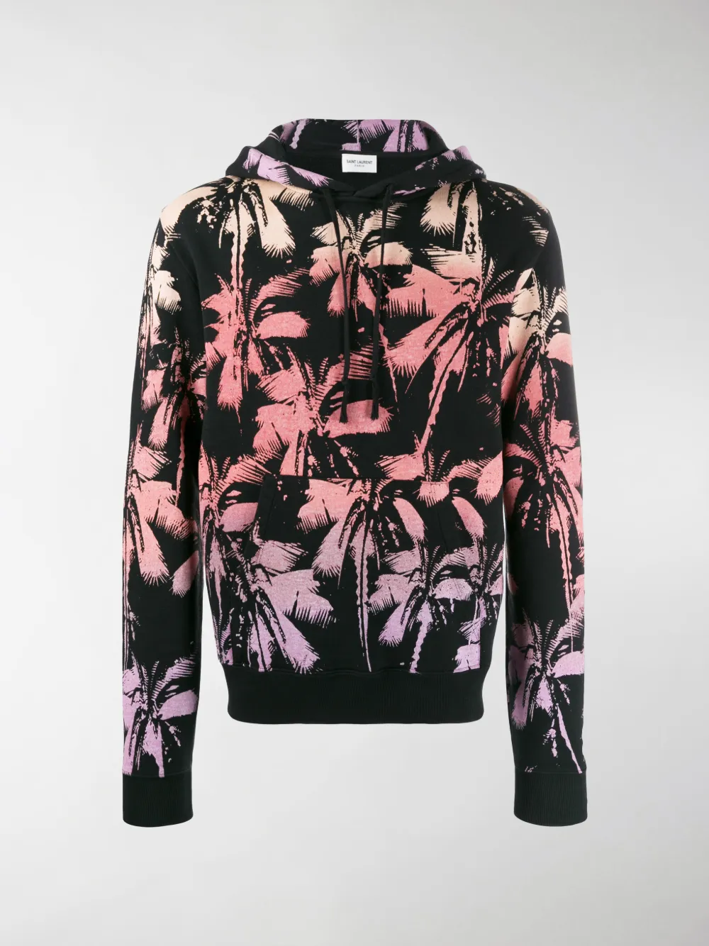 SAINT LAURENT PALM TREE PRINT HOODIE,603300YBNX214338513