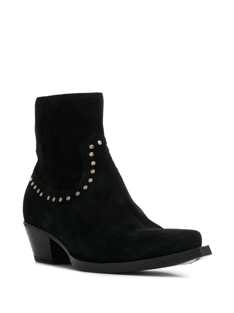 SAINT LAURENT STUD DETAIL ANKLE BOOTS