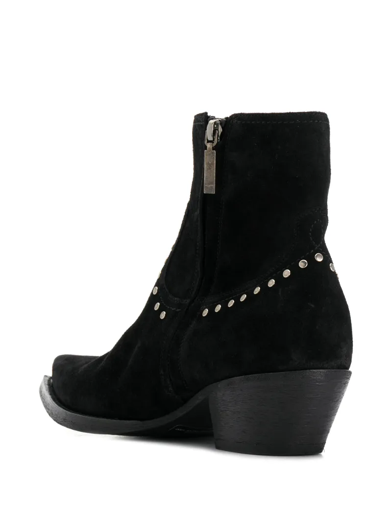 SAINT LAURENT STUD DETAIL ANKLE BOOTS