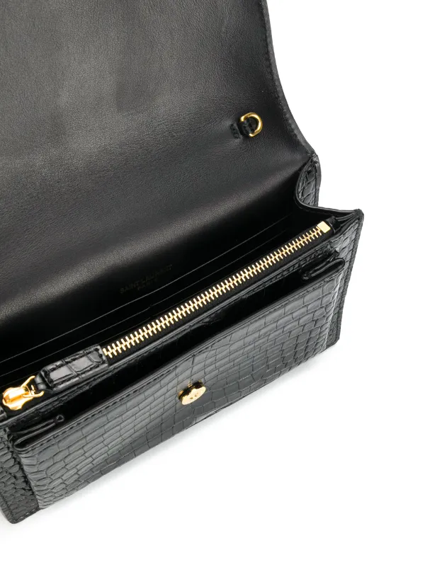 Saint Laurent Small Sunset Shoulder Bag in Black