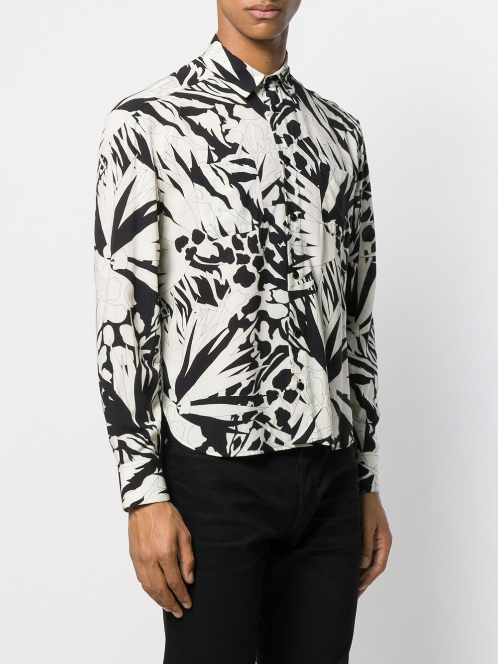 Saint Laurent Jungle Flower long-sleeved Shirt - Farfetch