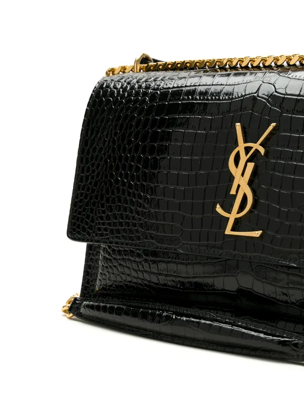 Saint Laurent Sunset crocodile-embossed Mini Bag - Farfetch