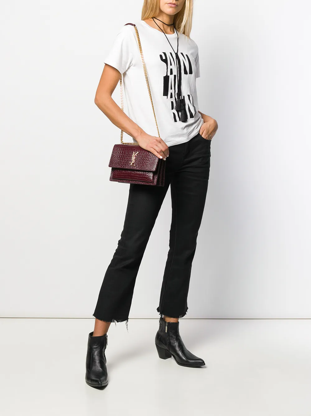 Saint Laurent Sunset schoudertas - Rood