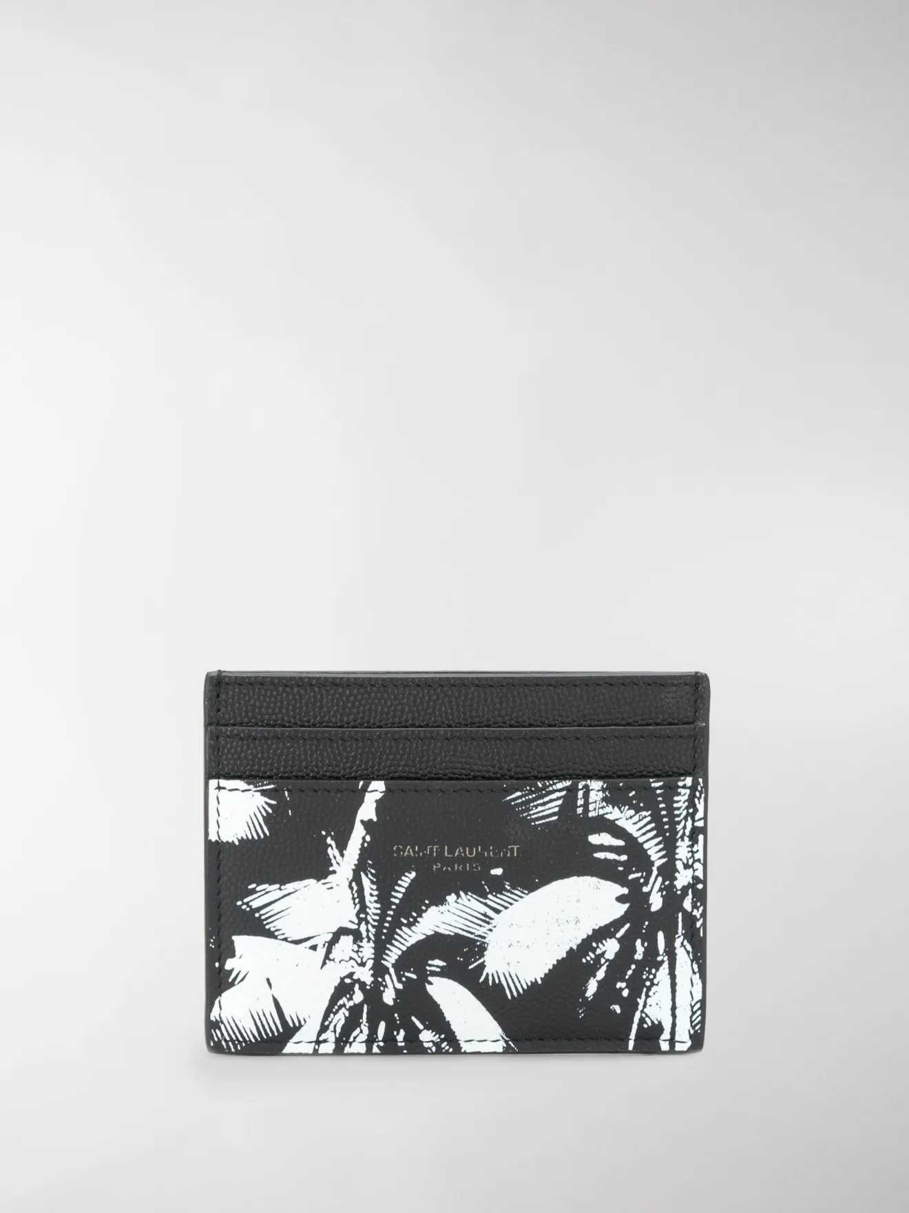 Saint Laurent palm tree card holder black MODES