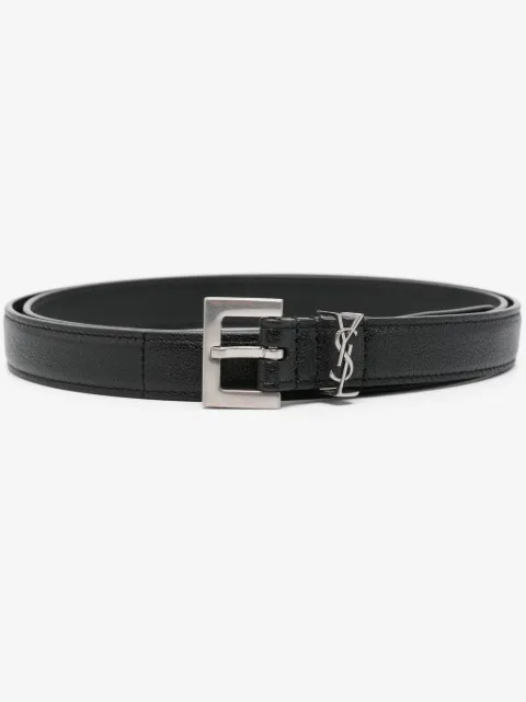 Saint Laurent Cassandre-plaque leather belt