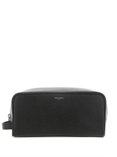 Saint Laurent logo-stamp leather pouch