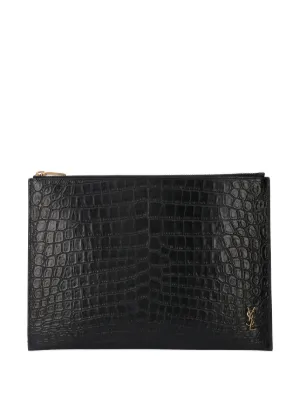 Y.S.L♦モノグラム レザー ストラップ クラッチバッグ サンローラン YSL モノグラム レザー クラッチバッグ (Saint