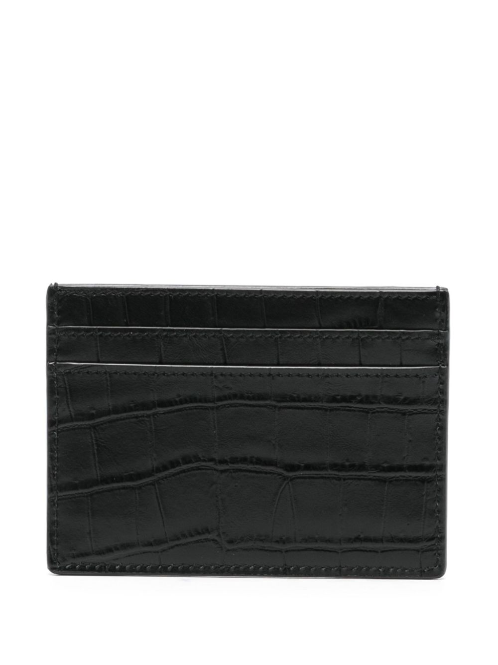 Saint Laurent Cassandre-logo leather cardholder - Black