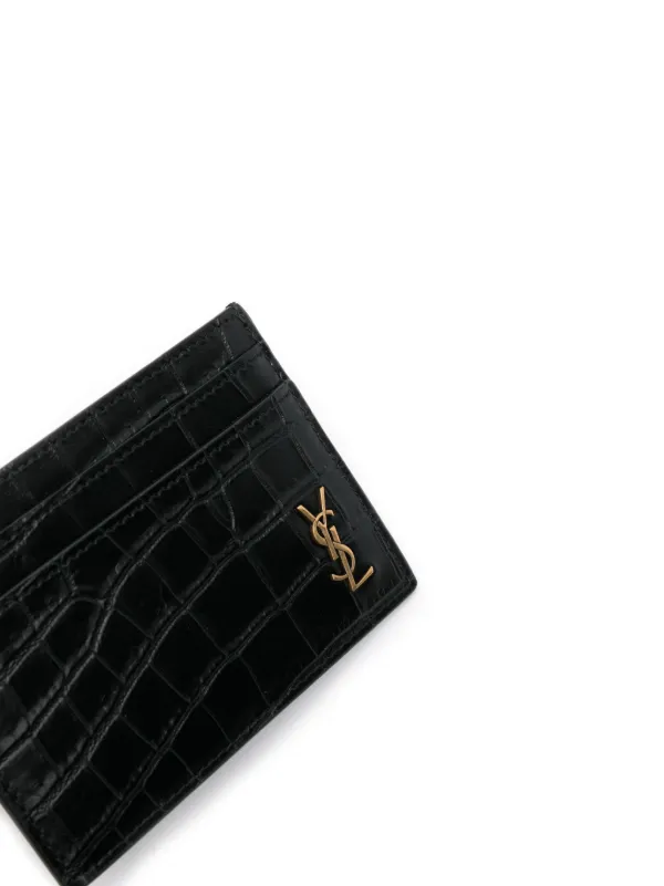 Saint Laurent Cassandre logo leather cardholder men Calf Leather One Size Black