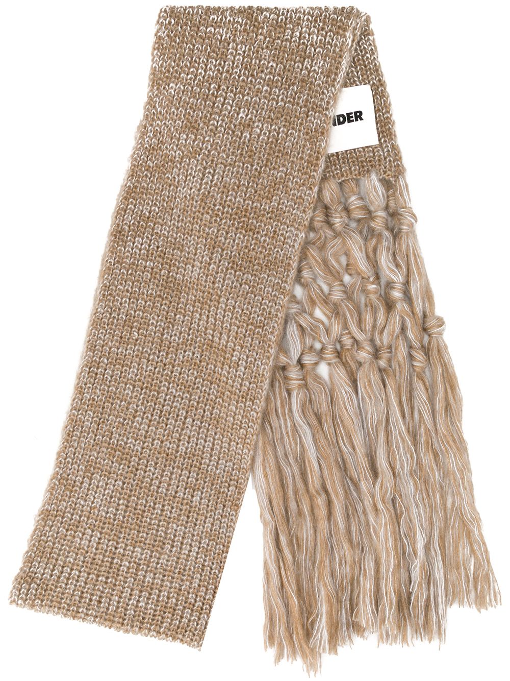 фото Jil Sander вязаный шарф с кисточками