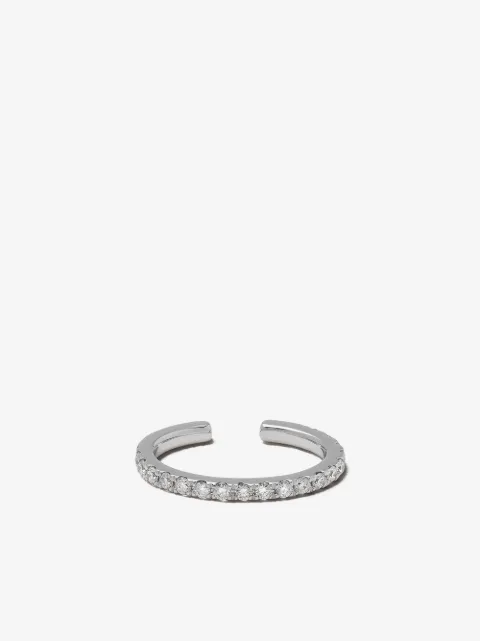 We by WHITEbIRD arete earcuff Suzanne en oro blanco de 18kt con perla
